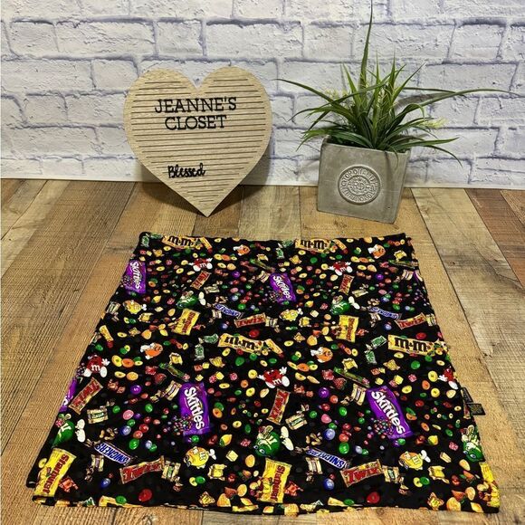 M&M Mars Snickers Skittles Candy Chocolate Silk Scarf Novelty Print 34”x34” Vtg - Picture 11 of 13